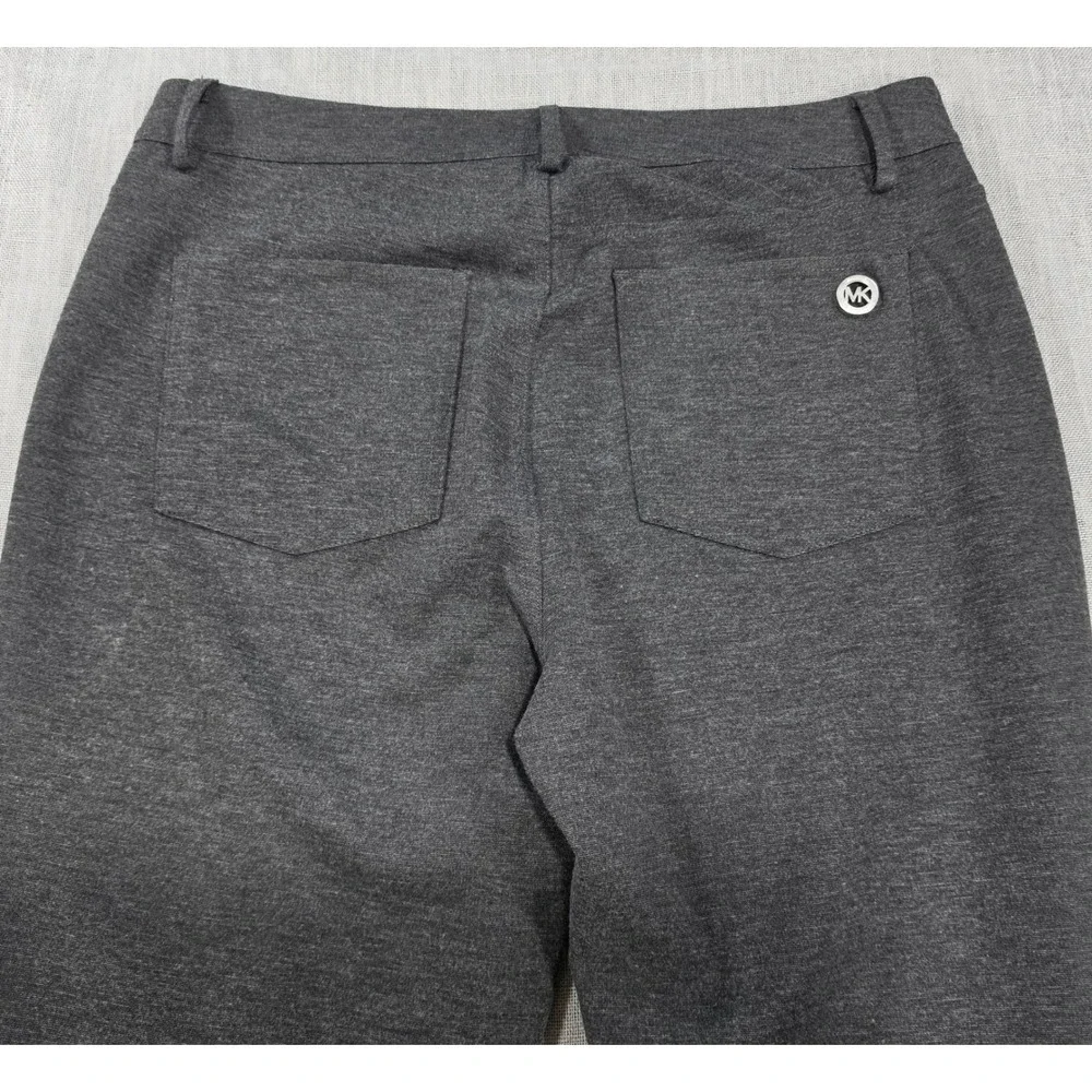 Michael Kors Ponte Knit Pants Womens 8 Charcoal Gray Excellent Slim Leg Logo